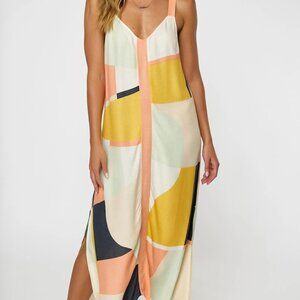 O'Neill Kyle Colorblock Maxi Dress Cover Up Small